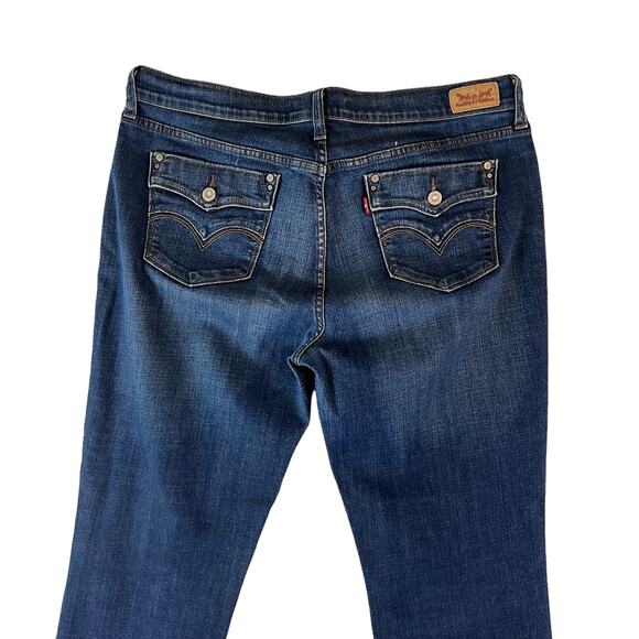 Levi's sz. 14,  505 straight leg embellished pockets, dark blue wash jeans #1624 - Picture 8 of 11